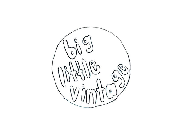 Circle shaped logo with Big Little Vintage printed in the middle